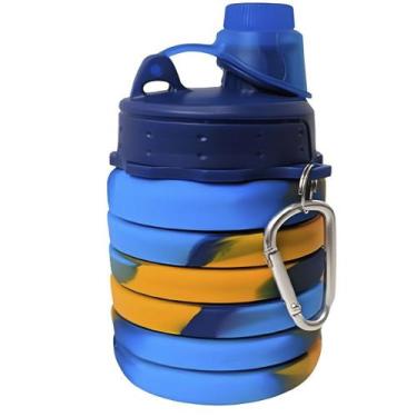 Imagem de Garrafa Silicone Gold Sports Retrátil Dobrável Portátil Traill 500ml -