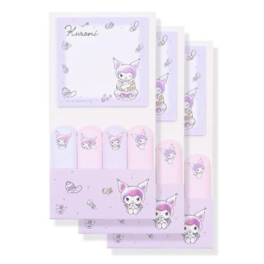 Imagem de San-Rio Sticky Notes Pacote com 3 - Notas adesivas Kawaii, blocos de notas autoadesivos de desenho fofo, artigos de papelaria de escritório, acessórios de mesa - Adesivo de alta qualidade para