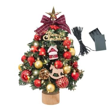 Imagem de Árvore de Natal de mesa - Árvore de Natal de mesa com luzes 17,71 - Ornamentos para casa pinheiro artificial colecionável para interior e exterior Ano Novo