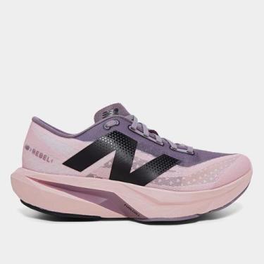 Imagem de Tênis New Balance Fuelcell Rebel V4 Feminino, Bege, Cinza, 37