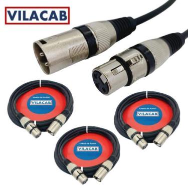 Imagem de Kit 03 Cabos Iluminação Dmx E Microfone C/ 3 Metros - Vilacab
