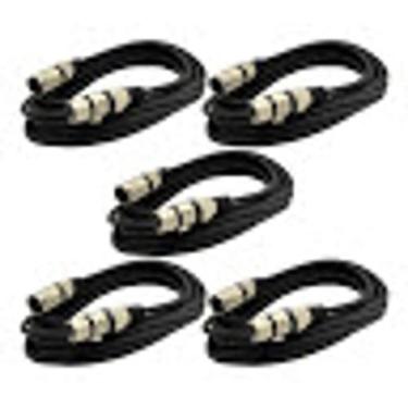 Imagem de Kit 5 Cabos Microfone/dmx - Xlr/canon Balanceado 5 Metros - MANCINI