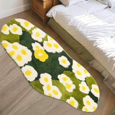 Imagem de USTIDE Tapete floral musgo verde musgo estética folha floresta tapete decorativo tapete longo para banheiro tapete macio absorvente antiderrapante para quarto banheira chuveiro 60 x 119 cm