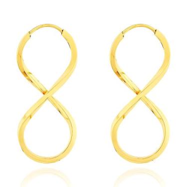 Imagem de Brinco Ouro 18k Feminino Argola Infinito  - DR Joias