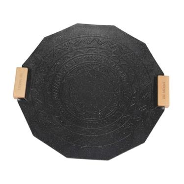 Imagem de menolana Churrasqueira churrasqueira churrasqueira churrasqueira placa de churrasqueira de alta temperatura de alumínio 41 cm, Preto