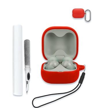 Imagem de Capa para fones de ouvido Sony LinkBuds Fit True Wireless com cancelamento de ruído, capa protetora de silicone macio, portátil, resistente a arranhões, com kit de limpeza, mosquetão e cordão,