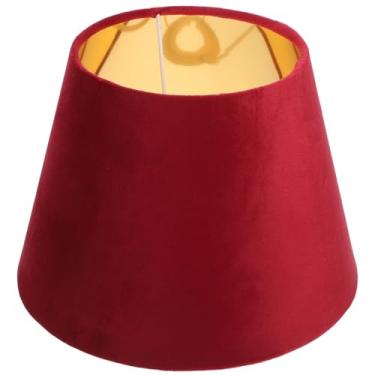 Imagem de DOITOOL Abajur para abajur de mesa, abajur de tecido barril, abajures de tambor, substituição de abajur, capas de abajur, acessórios para abajur-vermelho
