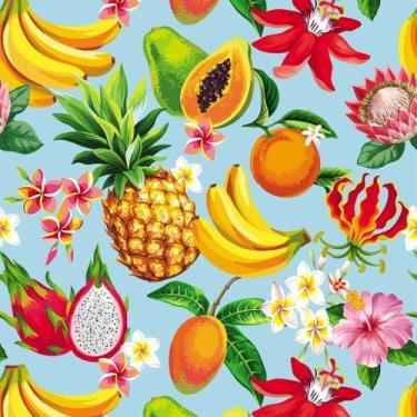 Imagem de Papel de Parede Temático Anos 80 Frutas Coloridas 1,5m - Dekal Decor, 