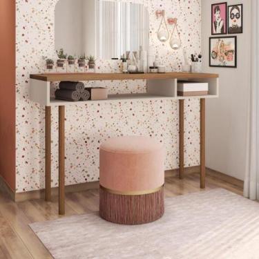 Imagem de Penteadeira Retro Megan Off White/Nogueira Caiena - Caemmun