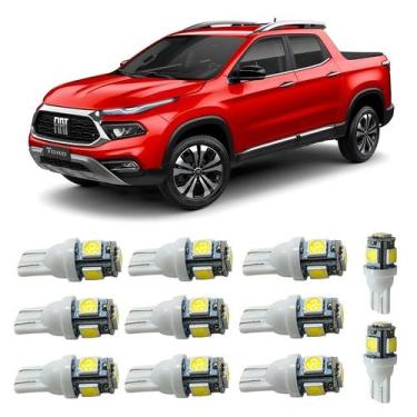 Imagem de Kit Led Interno Externo Fiat Toro Teto Placa Ré Farolete