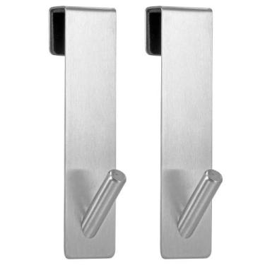Imagem de 2 Mini Ganchos Inox 12,8cm Para Cozinha, Vidro E Banheiro - Gadstore