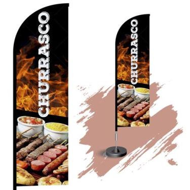Imagem de Wind Banner Dupla Face 3mt Completo Personalizado Churrasco - Fadrix