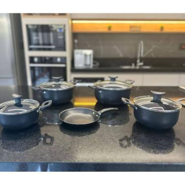 Imagem de Conjunto Jogo Panela Frigideira Teflon Antiaderente Caçarola