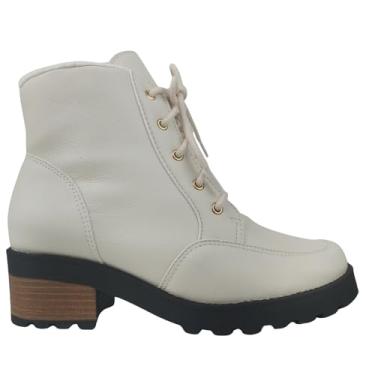 Imagem de Bota Feminina de Inverno, Coturno com Cadarço, Preta, Salto Baixo, Forrada (Preto, BR, Adulto, Numérico, 35)