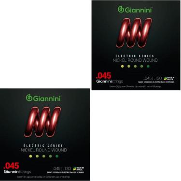 Imagem de Kit 2 Encordoamento Baixo Giannini Electric GEEBRS5 Nickel 0.045”