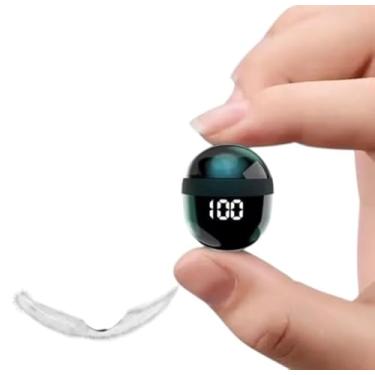 Imagem de Mini Fones de Ouvido Bluetooth 5.3, Super Pequeno Invisíveis, Display LED, Microfone Integrado, Controle por Toque. Bom para Dormir Usando