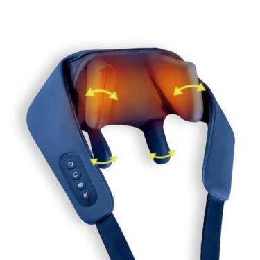 Imagem de Massageador de Pescoço Elétrico Shiatsu 6D Sem Fio - Relaxmedic - RELA