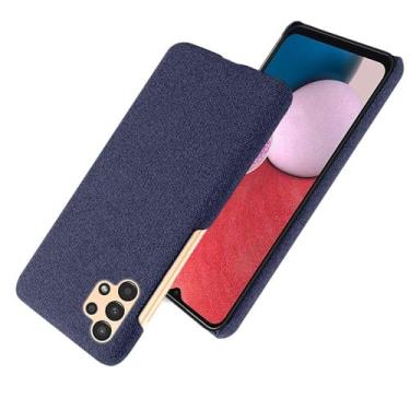 Imagem de Capa para Samsung Galaxy A13 4G,Capa desenhada em lona,Case Protetora Ultrafina com Empunhadura Macia,Design em Tecido Antichoque e Antiarranhões-Blue