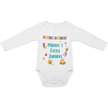 Imagem de Body Bebê Festa Junina Mesversario Minha Primeira Festa Junina Arraiá 