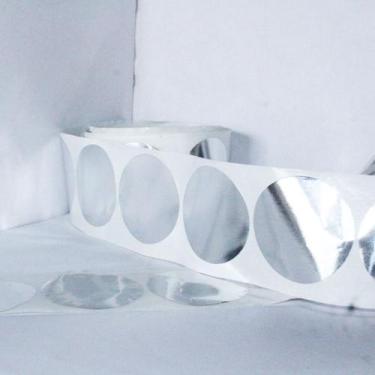 Imagem de Etiqueta Fosca Prata, 4 cm P/ Chancela Rolo 100 Unid - Teodoro Impress