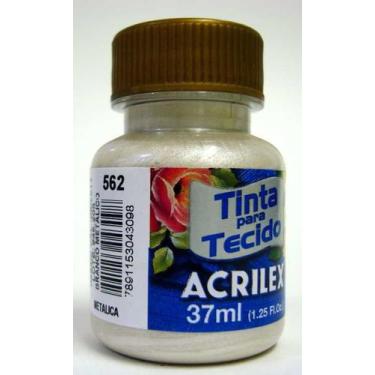 Imagem de Tinta Para Tecido 37ml Metálica - 562 Branco Acrilex
