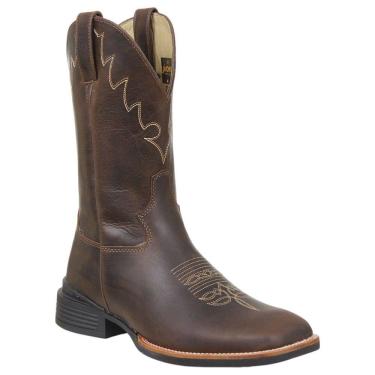 Imagem de Bota Masculina Jácomo com Bico Quadrado Marrom 37988