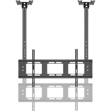 Imagem de CUTPOIY Suporte de parede para TV de teto ajustável para TV, suporte de TV suspenso de poste duplo para tela plana de LED de 55-86 polegadas para TVs de 26 a 70 polegadas