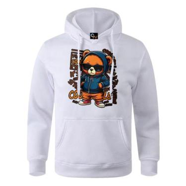 Imagem de Moletom Canguru Blusa De Frio Estampada Urso Fashion Cool Casaco Mascu