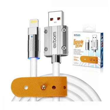 Imagem de Cabo de dados Lightning Acabamento em Metal LED Exbom CBX-U3C16IP - el