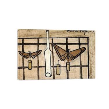 Imagem de Bernaard Bufffet Pinturas famosas decoração-Borboletas garrafas-Abstrato Impressão Lona Prontas para Pendurar 60x90cm24x35in Tela Embrulhada