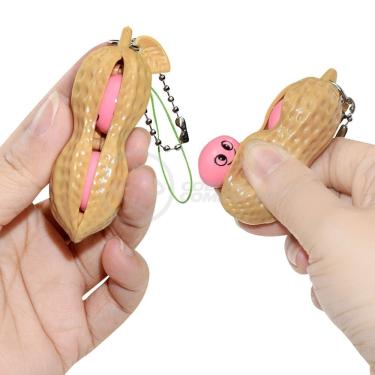 Imagem de Chaveiro Amendoim Fidget Toy Brinquedo Anti Stress De Apertar Do Tiktok Silicone Sensorial Relaxa