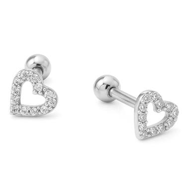 Imagem de Piercing Reto Coração com Zircônias