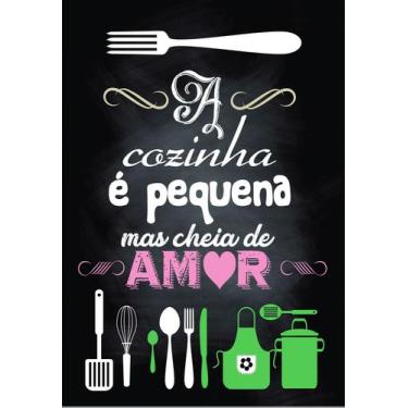 Imagem de Adesivo Decorativo de Parede Frase Cozinha Pequena - Gaudesivos