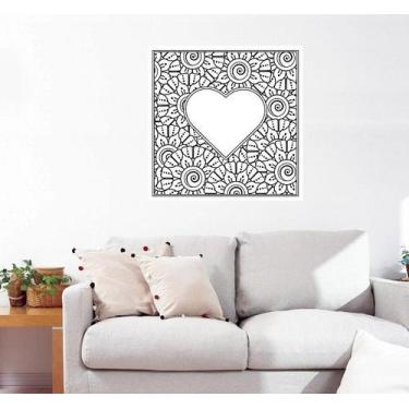 Imagem de Adesivo Decorativo Papel de Parede Desenhos Coração e Flor - Gaudesivo
