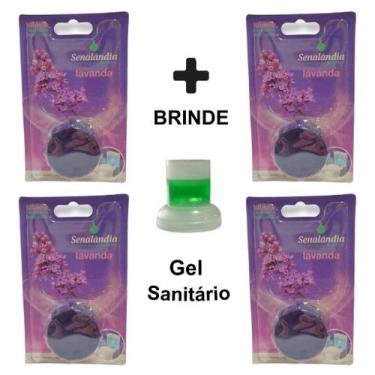 Imagem de 4 Desodorizador Sanitário Bloco Lavanda Marine Cítrico Pastilha Cheiro