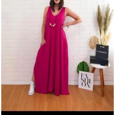 Imagem de Vestido longo regata - Reginaconfeccao, Pink, GG