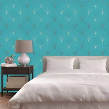 Imagem de Papel de parede Geométrico Triângulos Tiffany 270 - Inove Papéis de Pa