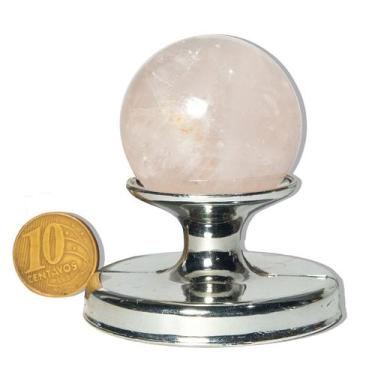 Imagem de 01 Esfera Quartzo Rosa Natural 50 a 100g 3 a 5cm Classe C - Cristaisde