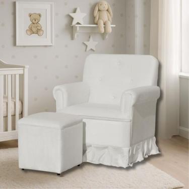 Imagem de Poltrona de Amamentação Mamãe Beatrice Balanço e Puff Suede - Black Ho