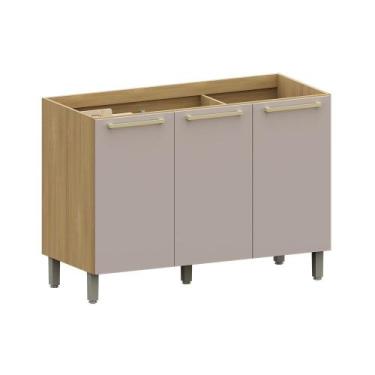 Imagem de Balcão de Cozinha para Pia 120cm 3 Portas Sem Tampo Elegance Luciane M