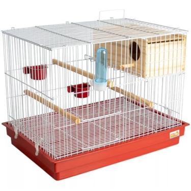 Imagem de CRIADEIRA GAIOLA COM NINHO CALOPSITA PERIQUITO AVES PASSÁROS GRANDE(BRANCO/VERMELHO)