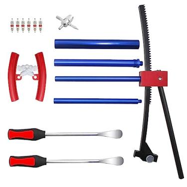 Imagem de O kit de ferramentas de troca de pneus BESTOOL inclui mangas de eixo de 15 mm, 17 mm, 20 mm e 25 mm para montar pneus rapidamente, funciona em rodas de 40 a 53 cm para motocross, enduro, motocicletas e mais