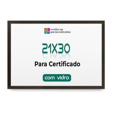 Imagem de Moldura Quadro A4 21x30 com Vidro para Imagem Foto Certificado Diploma (Tabaco)