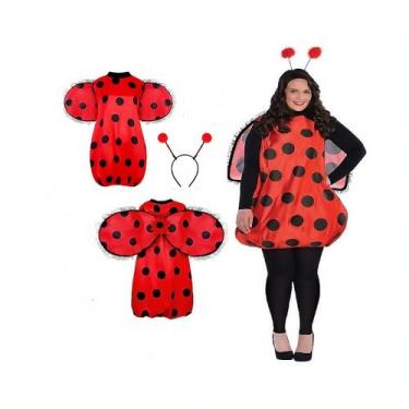 Imagem de ZAALELP Fantasia feminina divertida de cosplay de joaninha iHalloween