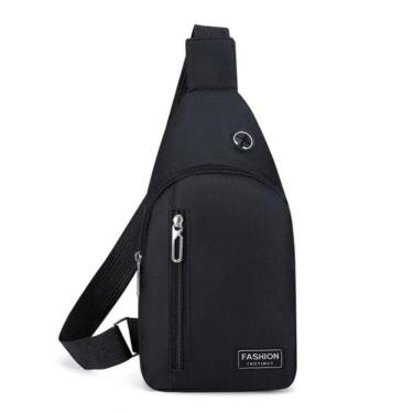 Imagem de Bolsa Mochila Impermeável Transversal Crossbody Pochete De Peito Portátil Alça única Ajustável Preto