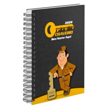 Imagem de Agenda Comercial 2026 Personalizada Capa Dura Chaveiro