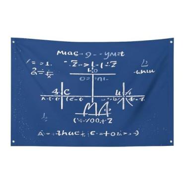 Imagem de Bandeira com quatro furos bandeiras para todos os climas fórmula matemática impressa bandeira decorativa bandeiras de poliéster adequadas para uso interno e externo 89 x 159 centímetros