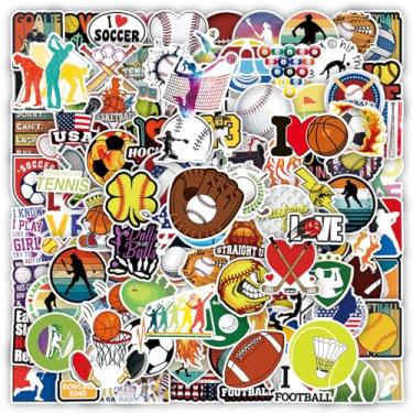 Imagem de Pacote com 150 adesivos esportivos, vinil impermeável para garrafa de água, lembrancinhas de festa de futebol, beisebol, basquete, adesivos de bola esportiva, meninos, meninas, adolescentes e adultos