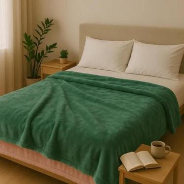 Imagem de Cobertor Casal Corttex Turim Soft Macio Toque De Seda Liso, Verde