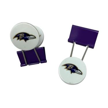 Imagem de MyFanClip Clipe utilitário NFL Document Paper Chip Money, tamanho único, cores do time (Baltimore) (caixa com 144 clipes)